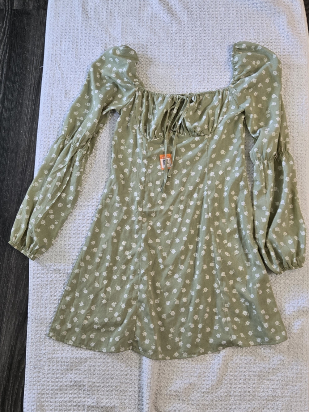 Source Unknown Sage Green Floral Mini Dress